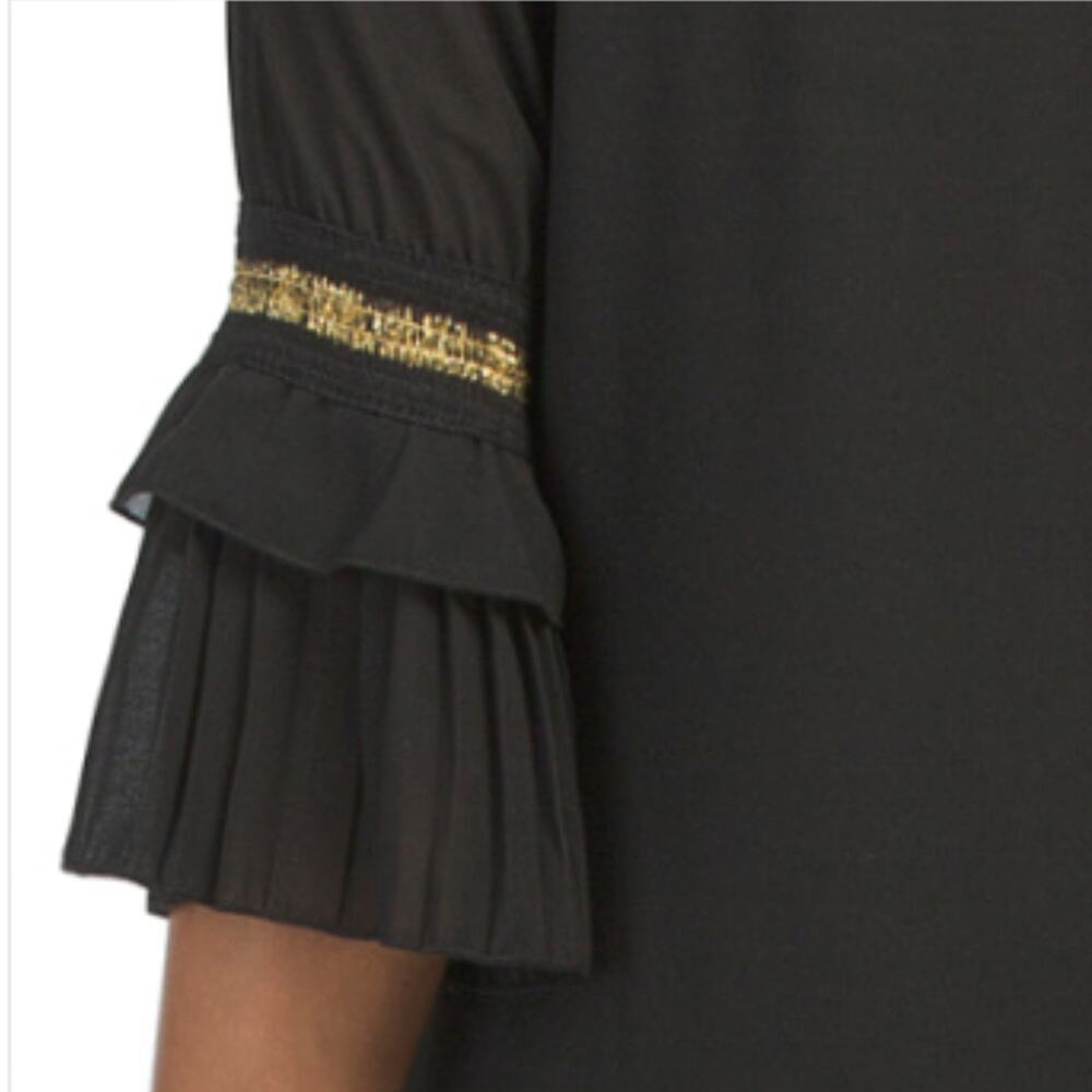 New MIM'S CREAZIONI Made In Italy Sheer Overlay Pleated Cuff Cocktail Mini Dress - Picture 4 of 10